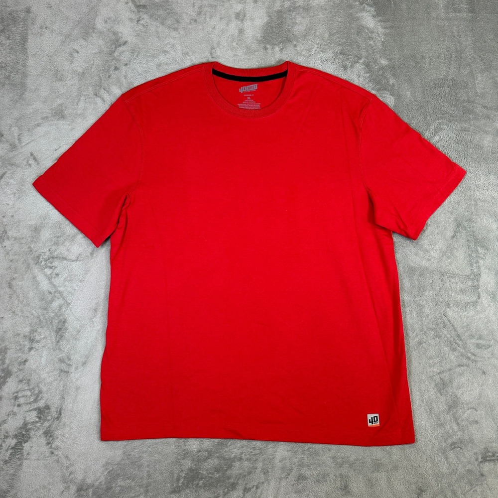 40 Grit Duluth Trading Co Mens XL Red Cotton Short Sleeve T-Shirt Standard Fit